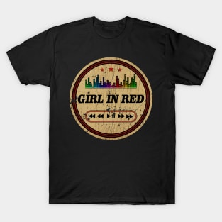 Graphic Girl In Red Retro Distressed Cassette Tape Vintage T-Shirt